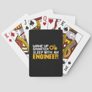 Beisammensitzen eines Ingenieurs Spielkarten