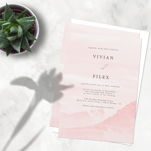 Beispiel Berglandschaft Wasserfarbe Hochzeit Einladung (Von Creator hochgeladen)