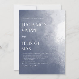 Beispiel Classic Navy Blue Smoke Hochzeit Einladun Einladung