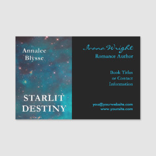 Beispiel für Autor von Black and Aqua Book Cover Namensschild