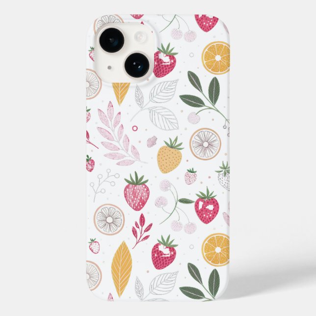 "Beispiel für Blumenmuster und Fruchtmuster" Case-Mate iPhone Hülle (Rückseite)