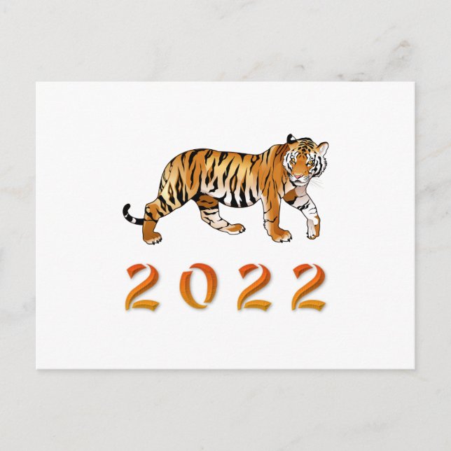 Beispiel für das chinesische Jahr des Tiger 2022 Postkarte (Vorderseite)