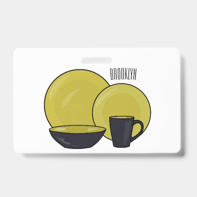 Beispiel für das Set von Tableware Cartoon Ausweis (Vorderseite)
