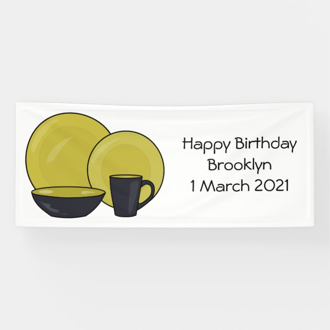 Beispiel für das Set von Tableware Cartoon Banner (Horizontal)