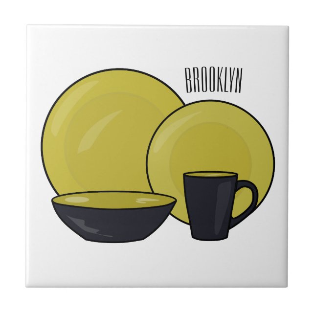Beispiel für das Set von Tableware Cartoon Fliese (Vorderseite)