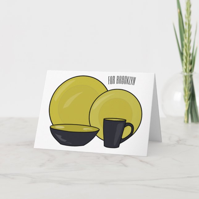 Beispiel für das Set von Tableware Cartoon Karte (Vorderseite)