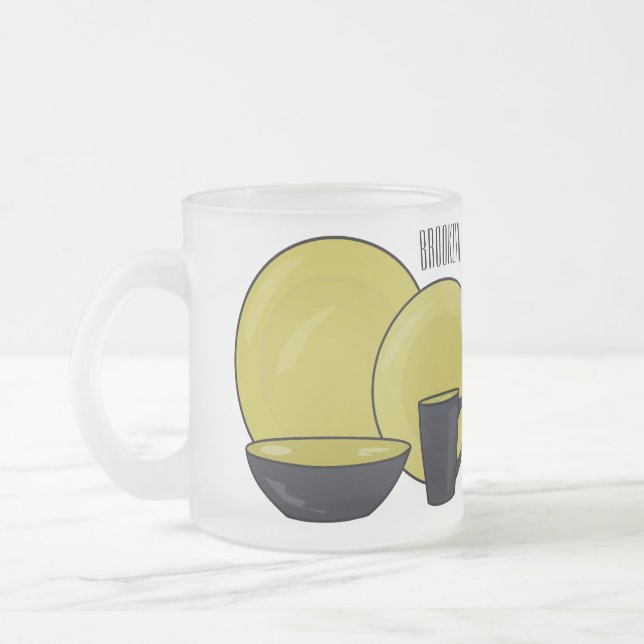 Beispiel für das Set von Tableware Cartoon Mattglastasse (Links)