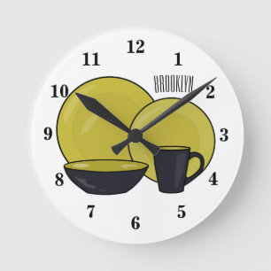 Beispiel für das Set von Tableware Cartoon Runde Wanduhr