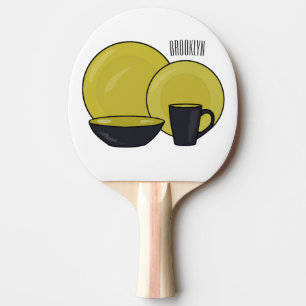 Beispiel für das Set von Tableware Cartoon Tischtennis Schläger