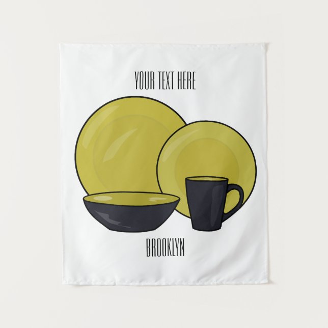 Beispiel für das Set von Tableware Cartoon Wandteppich (Vorderseite)