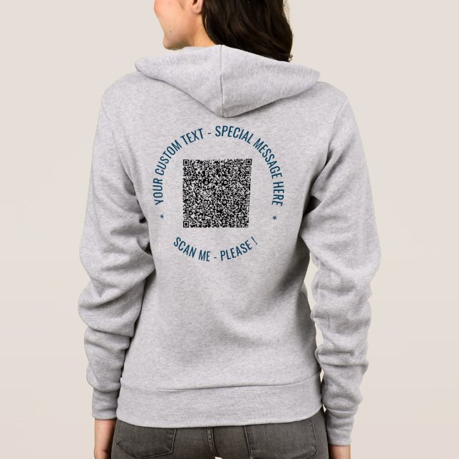 Beispiel für den benutzerdefinierten QR-Code für d Hoodie (Rückseite)