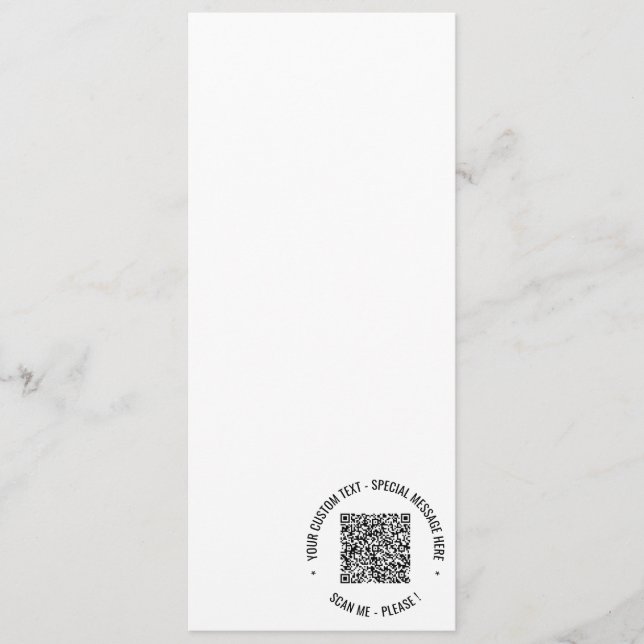 Beispiel für den QR-Code und die benutzerdefiniert Menükarte (Vorderseite)