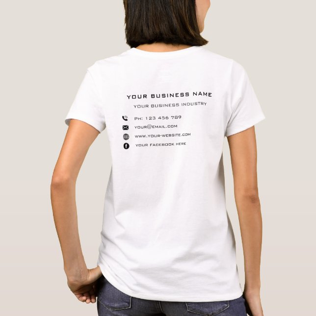 Beispiel für den T - Shirt "Name Text Info Busines (Rückseite)