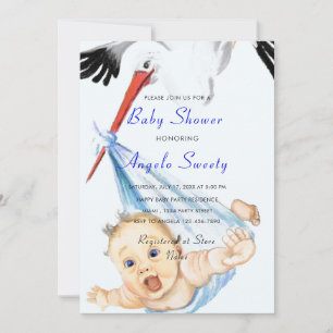 Beispiel für die Einladung von Storch- und Babydus
