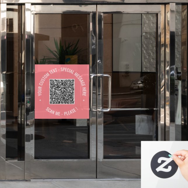 Beispiel für ein QR-Code-Fensterkleber mit individ Fensteraufkleber (Büro Tür)