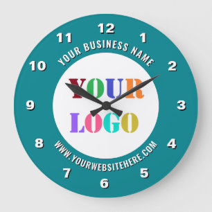 Beispiel für eine Uhr mit Firmenlogo und Text