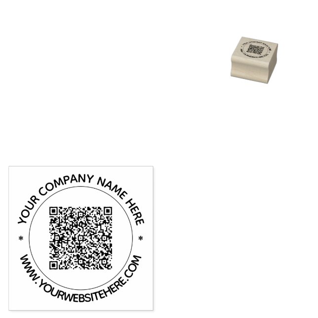 Beispiel für einen runden Gummistempel mit QR-Code (Stempel)