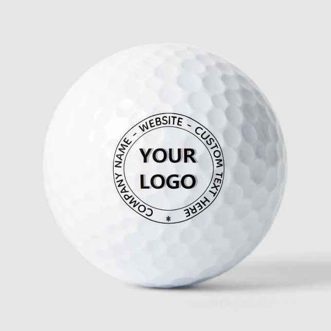 Beispiel für Golf-Balls mit eigenem Logo und Textm Golfball (Vorderseite)