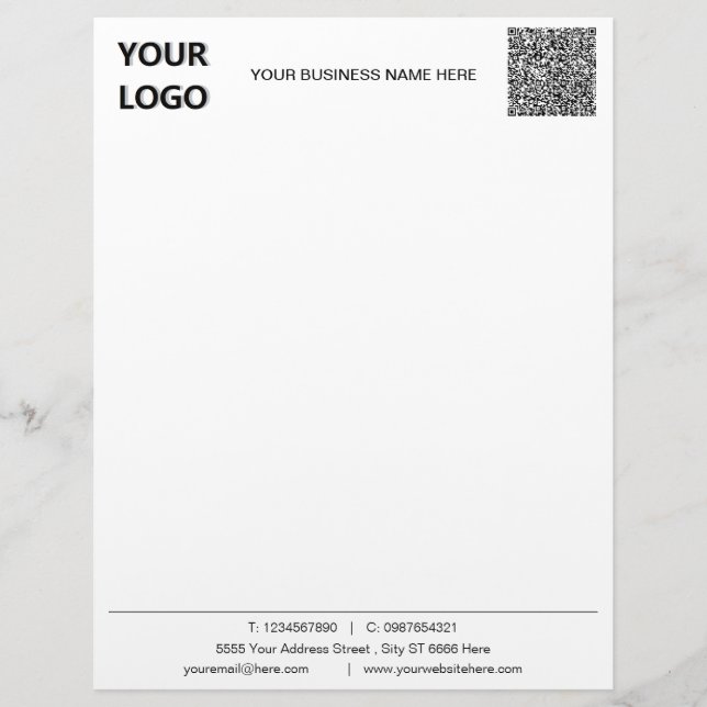 Beispiel für Ihr Firmenlogo und QR-Code Briefbogen (Vorderseite)