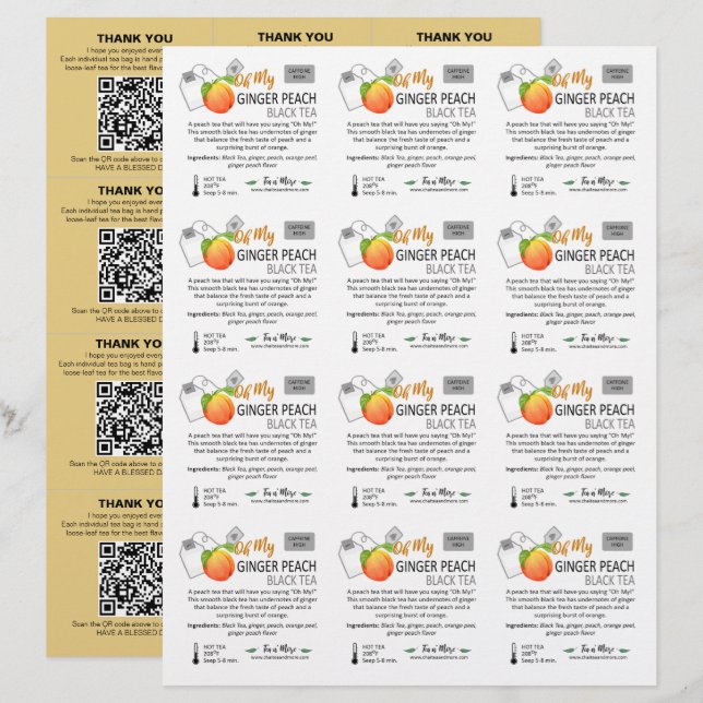 Beispiel für kleine Quadrate mit Peach 3x4 Beilage (Vorne/Hinten)