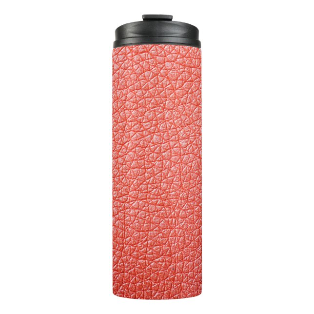 Beispiel für orangefarbene Lederpolsterung mit abs Thermosbecher (Vorderseite)