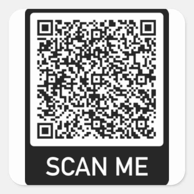 Beispiel für QR-Sticker personalisiert Quadratischer Aufkleber (Vorderseite)