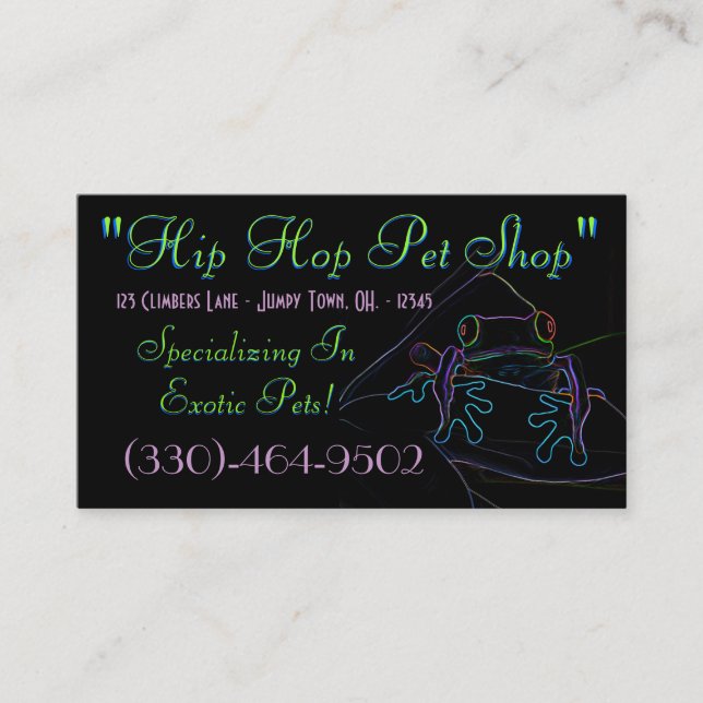 Beispiel für Tree Frog Business Card4 Visitenkarte (Vorderseite)