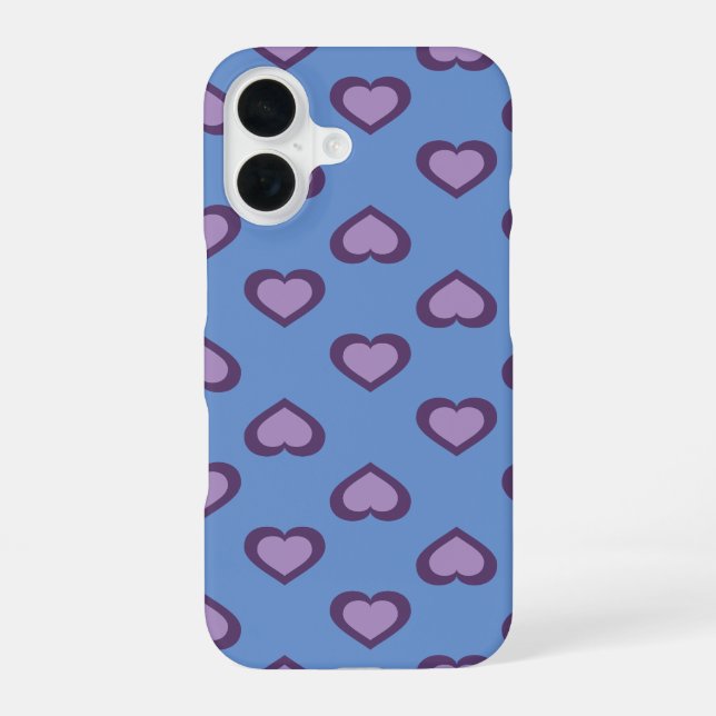 Beispiel: Lavender Hearts Pattern Case-Mate iPhone 16 Hülle (Rückseite)