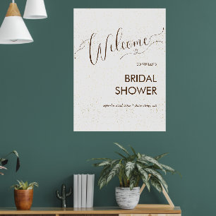 Beispiel Minimalistische Goldstaub Brautparty Begr Poster