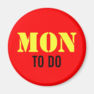 BEISPIEL: NUR FARBE / Feuer rot + Ihr Text Magnet