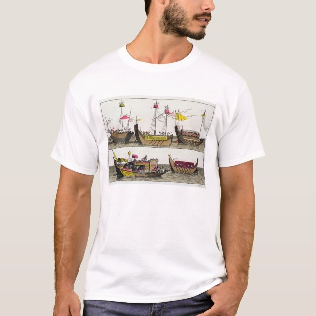 Beispiele der chinesischen Schiffe, Illustration T-Shirt (Vorderseite)
