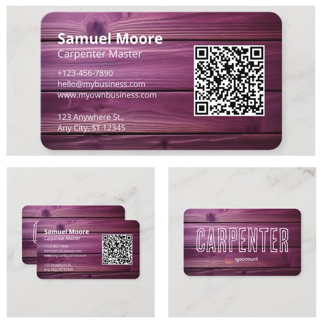 Beispiele für Design-Ideen Rustikaler Carpenter Visitenkarte (Sample Model Design Ideas Rustic Carpenter Business Card
)