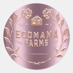 Beispiele für Rose für kleine Unternehmen mit benu Runder Aufkleber