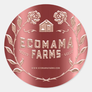 Beispiele für Rose mit benutzerdefinierten Logos B Runder Aufkleber