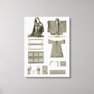 Beispiele für Seide und ägyptische Kostüme, aus "D Leinwanddruck