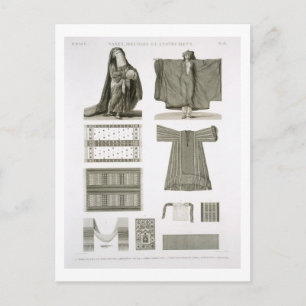 Beispiele für Seide und ägyptische Kostüme, aus "D Postkarte