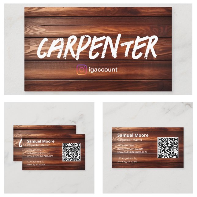 Beispielideen für das Design von Tischlern Visitenkarte (Carpenter Design Sample Ideas Business Card
)