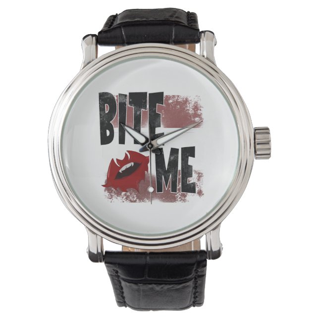 Beiß - Cooles Zitat - Halloween - Bat Armbanduhr (Vorderseite)