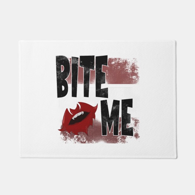 Beiß - Cooles Zitat - Halloween - Bat Fußmatte (Vorderseite)