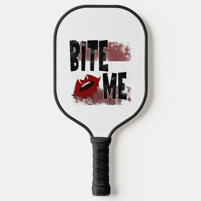 Beiß - Cooles Zitat - Halloween - Bat Pickleball Schläger (Vorderseite)