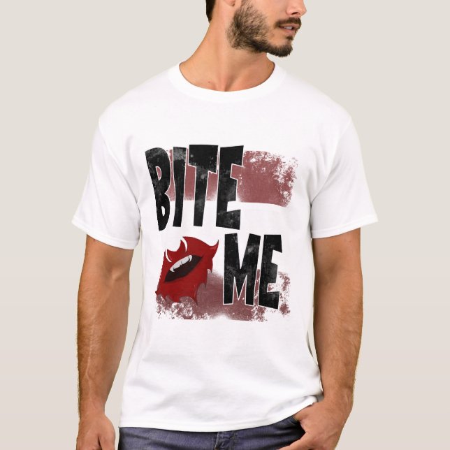 Beiß - Cooles Zitat - Halloween - Bat T-Shirt (Vorderseite)