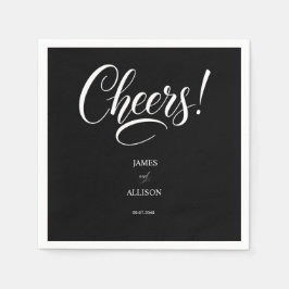 "Beiß!" Elegantes Script Black Wedding Napkins Serviette