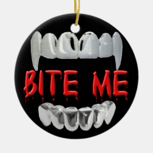 Beiß mich Blut und Zähne Schmuck Keramikornament