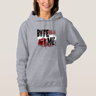 Beiß mich - Cooler Spruch - Halloween - Fledermaus Hoodie