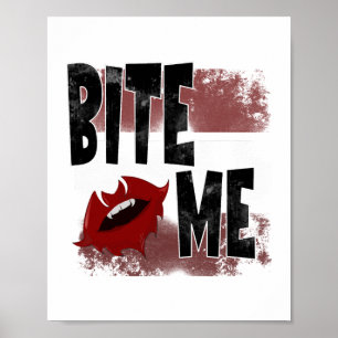 Beiß mich - Cooler Spruch - Halloween - Fledermaus Poster