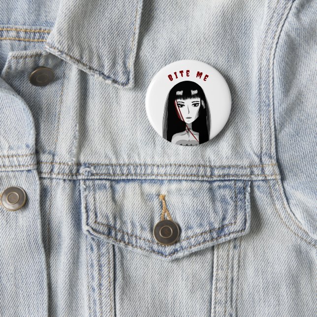 Beiß mich Emo Pin Button (Beispiel)
