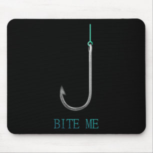 Beiß mich Haken Angelsport Angler Geschenk Mousepad