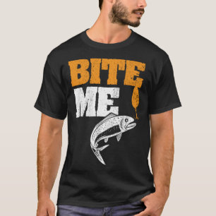Beiß mich Wurm am Haken Vintage Fischer Humor T-Shirt