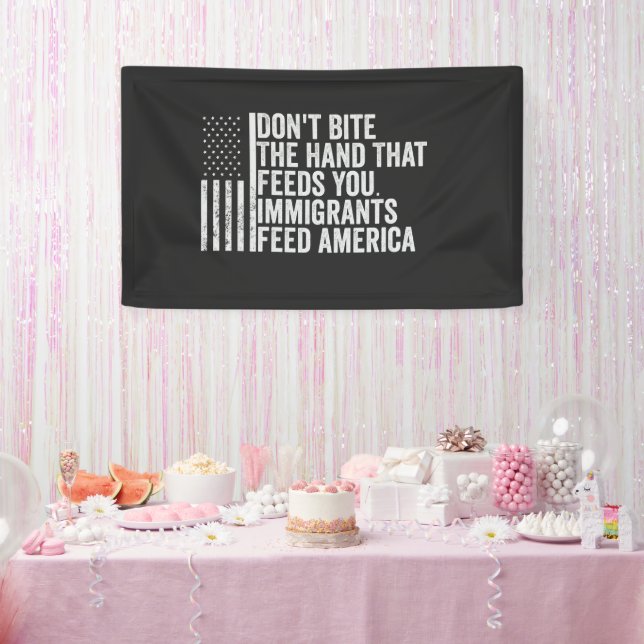 Beiß nicht die Hand, die dir Amerikaner Füttre Banner (Party)