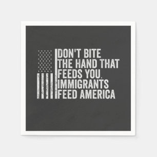 Beiß nicht die Hand, die dir Amerikaner Füttre Serviette